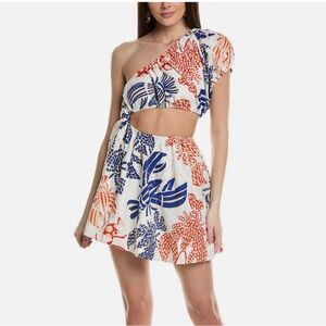 Farm Rio off white mini dress w lobsters size medium NWT